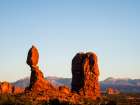 USA-Utah-Arches National Park Balance Rock at sunset Art Print